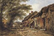William Pitt Old Cottages at Stoborough,Dorset (mk37) oil painting artist